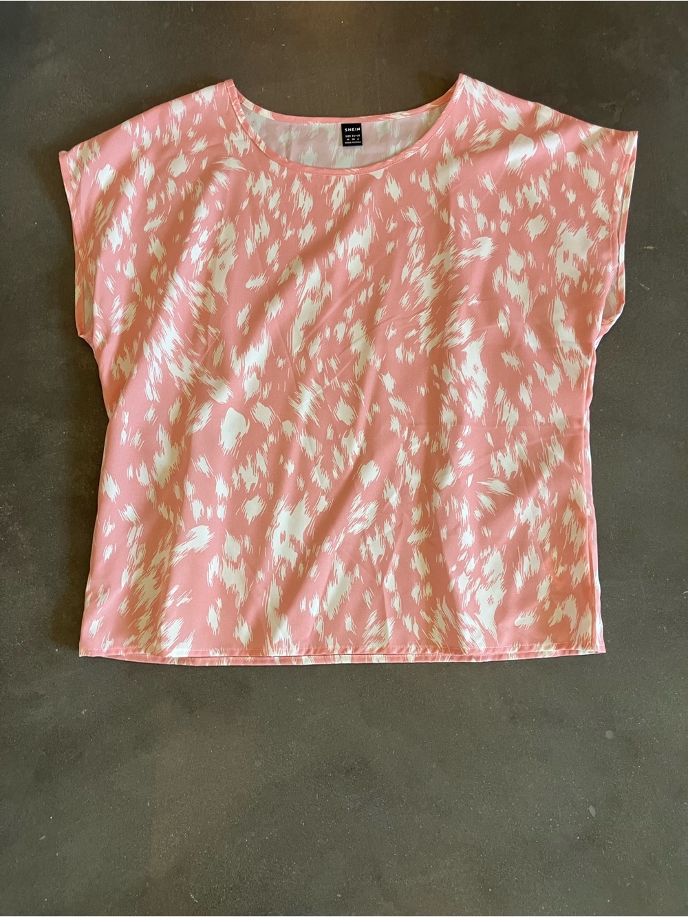 Women's Pink Abstract Print Short Sleeve Top
